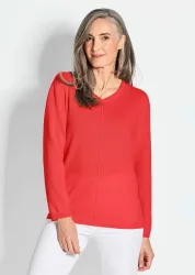 Kaschmirpullover mit V-Ausschnitt - koralle - Gr. 38 von Goldner Fashion