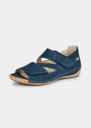 Sandale mit verstellbarem Klettriemen - blau - Gr. 36 von Goldner Fashion