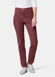 Schmale High-Stretch-Jeans LOUISA - rostrot - Gr. 22 von Goldner Fashion