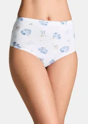 Baumwoll-Taillenslip im Mehrfachpack - weiss / blau - Gr. 40 von Goldner Fashion