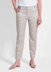 Gemusterte Jersey-Hose BELLA - stein / gemustert - Gr. 22 von Goldner Fashion