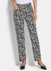 Hose SARA aus reiner Viskose - schwarz / gemustert - Gr. 275 von Goldner Fashion