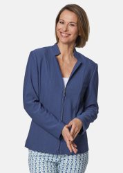 Trageangenehmer Struktur-Jerseyblazer - rauchblau - Gr. 24 von Goldner Fashion