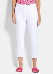 7/8-Bengalinhose BELLA mit Biesen - weiss - Gr. 22 von Goldner Fashion