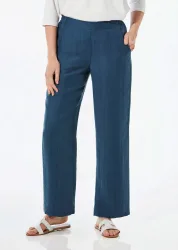 Weite Hose VERA mit leichtem Glanz - marine - Gr. 205 von Goldner Fashion