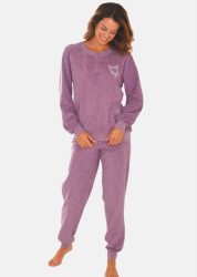 Weicher & bequemer Frotte-Pyjama mit Bündchen - beere / gemustert - Gr. 24/25 von Goldner Fashion