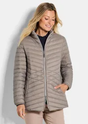 Daunenjacke mit femininer Steppung - taupe - Gr. 19 von Goldner Fashion