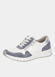 Sneaker mit Reissverschluss - blau / weiss - Gr. 6 von Goldner Fashion
