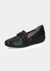 Slipper aus Hirschleder mit Schmuckelement - schwarz - Gr. 37 von Goldner Fashion