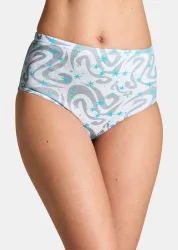 Baumwoll-Taillenslip im Mehrfachpack - weiss / grau / türkis - Gr. 48 von Goldner Fashion
