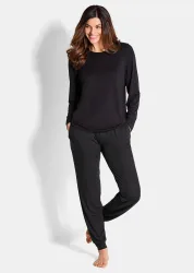 Weiches Loungewear-Set - schwarz - Gr. 40 von Goldner Fashion