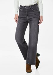 Weite Jeans VERA aus Stretch-Denim - grau - Gr. 54 von Goldner Fashion