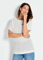 Pullover in luftigem Rippenstrick - cremeweiss - Gr. 23 von Goldner Fashion