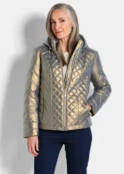 Steppjacke im Metallic-Look - goldfarben - Gr. 19 von Goldner Fashion