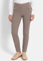 Bauchweghose BELLA mit schmalem Bein - taupe - Gr. 38 von Goldner Fashion