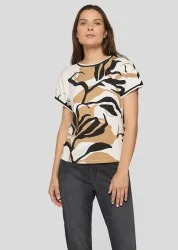 Jersey-Shirt aus Baumwolle und Modal - beige / schwarz / cremeweiss - Gr. 44 von Goldner Fashion