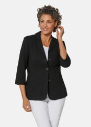 Leichte Blusenjacke in Seersucker-Qualität - schwarz - Gr. 21 von Goldner Fashion