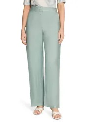 Weite Hose aus schimmernder Viskose - salbei - Gr. 42 von Goldner Fashion