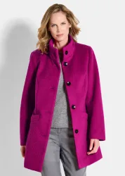 Wollmantel mit Stehkragen - pink - Gr. 20 von Goldner Fashion