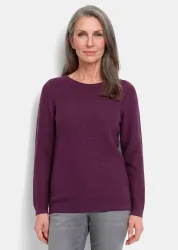 Feiner Strickpullover mit U-Boot-Ausschnitt - beere - Gr. 19 von Goldner Fashion