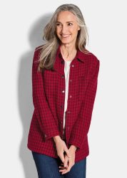 Hemdjacke aus Bouclé - dunkelrot - Gr. 19 von Goldner Fashion