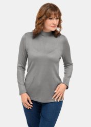 Unkomplizierter Stehbundpullover - grau - Gr. 19 von Goldner Fashion