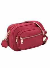 Umhängetasche in Leder-Optik - rot - Gr. Einheitsgröße von Goldner Fashion