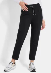 Freizeithose mit Kontraststreifen - schwarz - Gr. 40 von Goldner Fashion