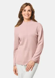 Kuschelweicher Kaschmirpullover mit Kragen - rosé - Gr. 20 von Goldner Fashion