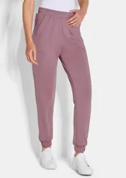 Jogginghose mit modischen Bündchen - altrosé / grau - Gr. 22 von Goldner Fashion