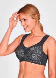 Push-up-BH ohne Bügel - anthrazit - Gr. 75 D von Goldner Fashion