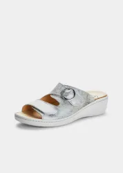 Pantoletten mit Wechselfussbett - silberfarben - Gr. 39 von Goldner Fashion