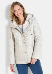 Leichte Steppjacke mit Kapuze - stein - Gr. 19 von Goldner Fashion