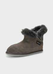 Lammfell-Hausschuhe mit hohem Schaft - anthrazit - Gr. 37 von Goldner Fashion