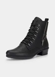 Stiefeletten mit Karomuster am Schaft - schwarz - Gr. 38 von Goldner Fashion