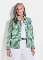 Jacke - grün / weiss / gemustert - Gr. 21 von Goldner Fashion
