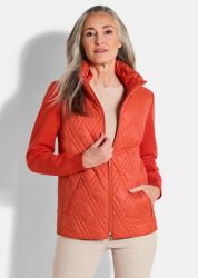 Übergangsjacke aus Strick und Stepp - orange - Gr. 21 von Goldner Fashion