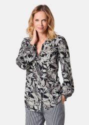Tunika-Druckbluse - schwarz / weiss / gemustert - Gr. 20 von Goldner Fashion