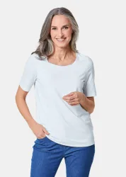 Gepflegtes Shirt in formstabiler Ware - weiss - Gr. 26 von Goldner Fashion