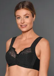 Entlastungs-BH mit Spitze - schwarz - Gr. 75 C von Goldner Fashion