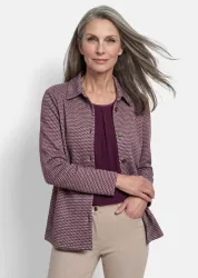 Hemdjacke mit Pepita-Muster - bordeaux / gemustert - Gr. 22 von Goldner Fashion