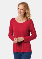 Kombistarkes Langarmshirt mit tonaler Zierkante - rot - Gr. 21 von Goldner Fashion