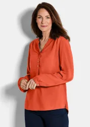 Bluse aus reiner Viskose - terrakotta - Gr. 19 von Goldner Fashion