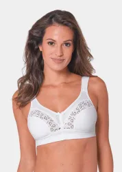 Bequemer Soft-BH aus Baumwolle - weiss - Gr. 100 C von Goldner Fashion