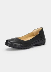 Leder-Ballerinas mit gesteppten Ziernähten - schwarz - Gr. 37 von Goldner Fashion