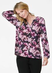 Blusenshirt in femininer Form - beere / gemustert - Gr. 20 von Goldner Fashion