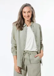 Leinenbluse - graugrün - Gr. 20 von Goldner Fashion