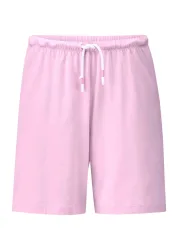 Pyjama-Shorts mit Schlupfbund und Kordel - rosé - Gr. S von Goldner Fashion