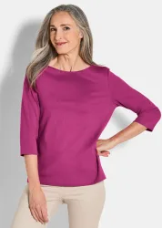 Basic-Shirt aus Interlock-Jersey - beere - Gr. 19 von Goldner Fashion