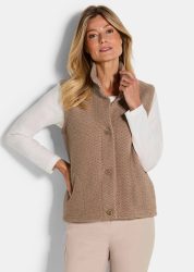Weste aus kuscheligem Struktur-Jersey - camel - Gr. 42 von Goldner Fashion